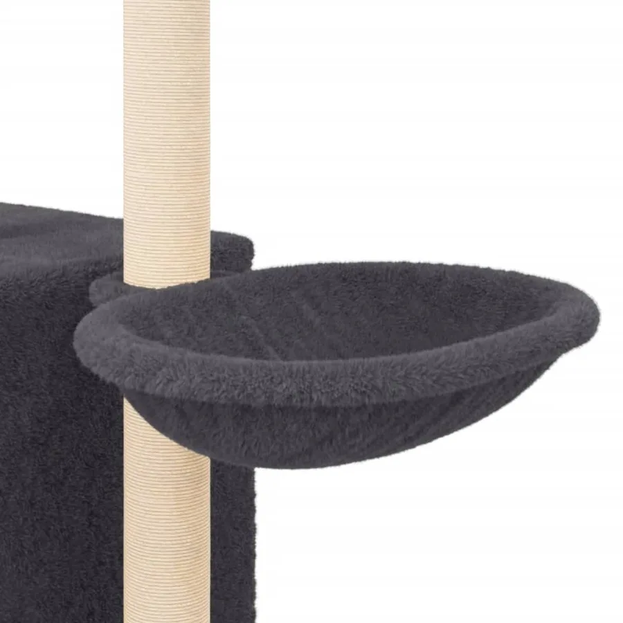 Arbre à chat avec griffoirs en sisal Gris foncé 145 cm - 8