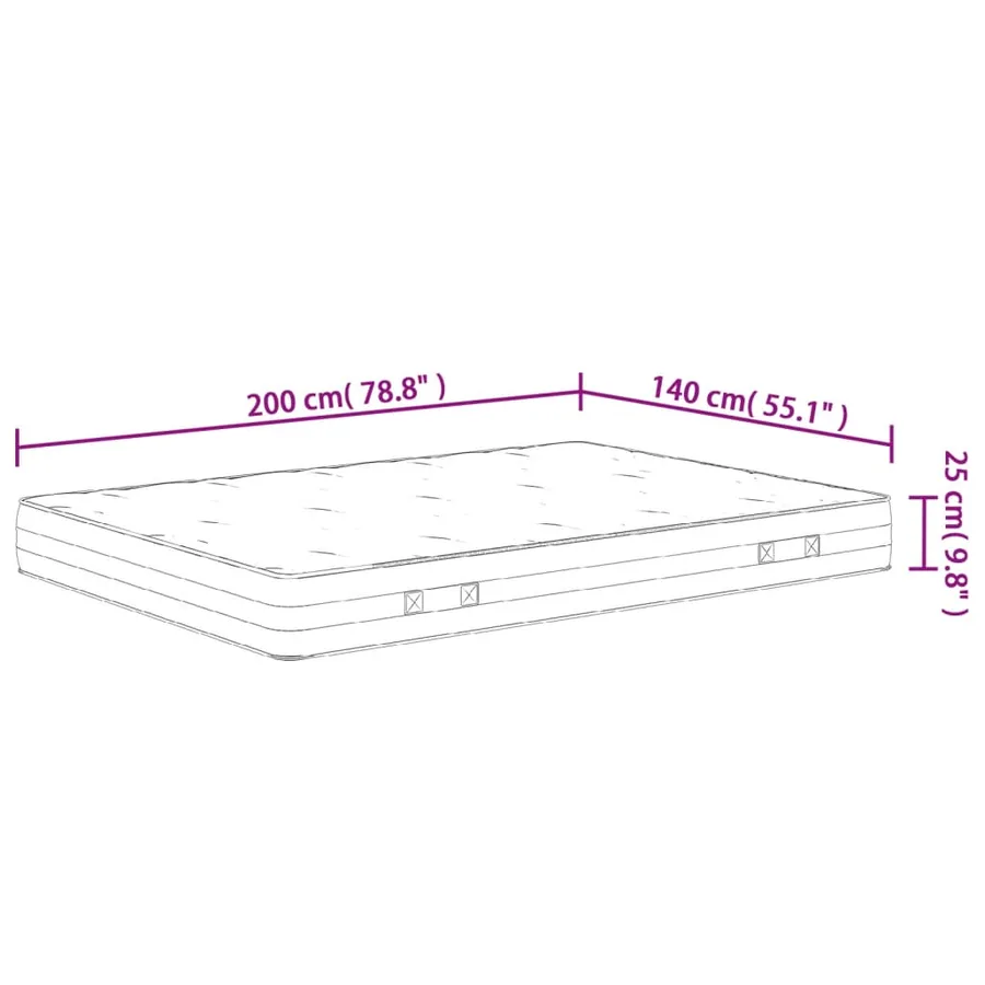 Matelas à ressorts ensachés dureté moyenne 140x200 cm - 9