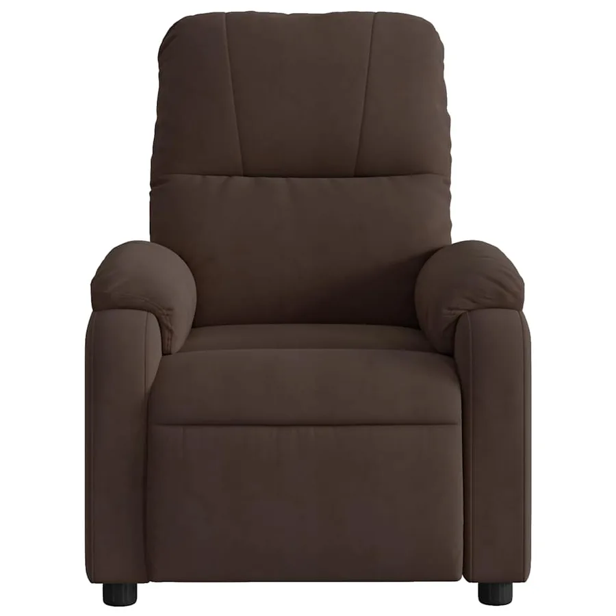 Fauteuil inclinable de massage marron tissu microfibre - 7