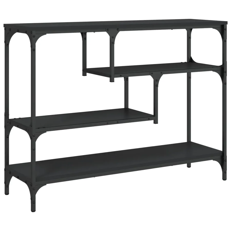 Table console noir 100x30x75 cm bois d'ingénierie - 2