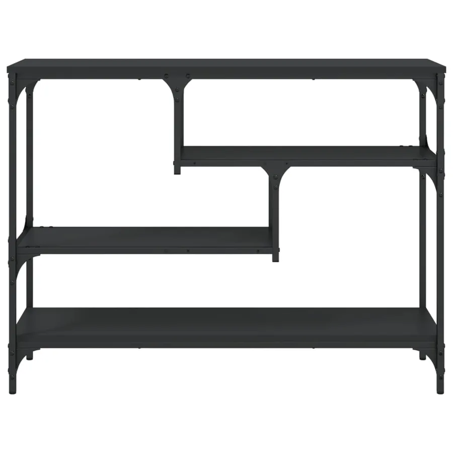 Table console noir 100x30x75 cm bois d'ingénierie - 5