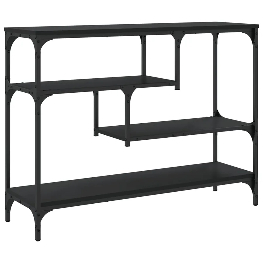 Table console noir 100x30x75 cm bois d'ingénierie - 7