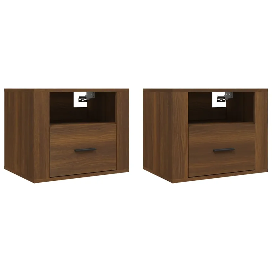 Tables de chevet murales 2 pcs Chêne marron 50x36x40 cm - 2