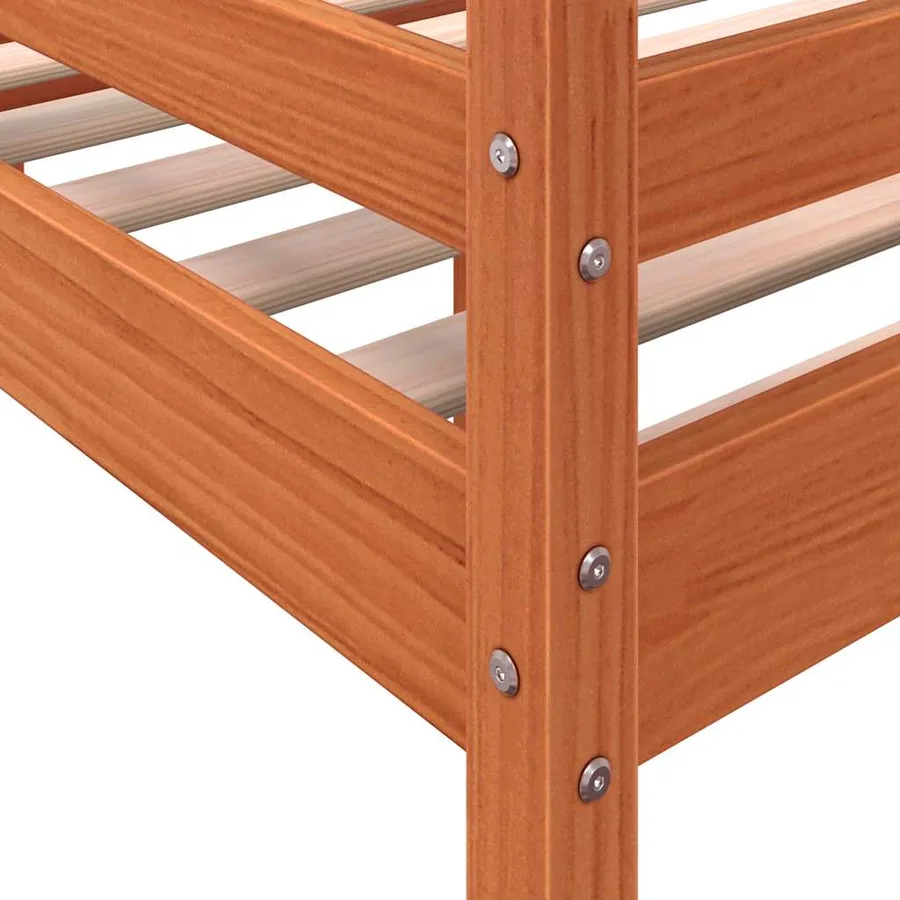 Lit haut sans matelas cire marron 80x200 cm bois massif - 7