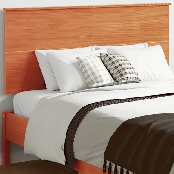 Tête de lit cire marron 135 cm bois massif de pin
