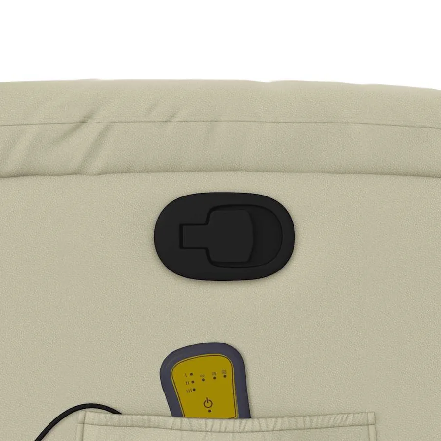 Fauteuil de massage inclinable crème similicuir - 10