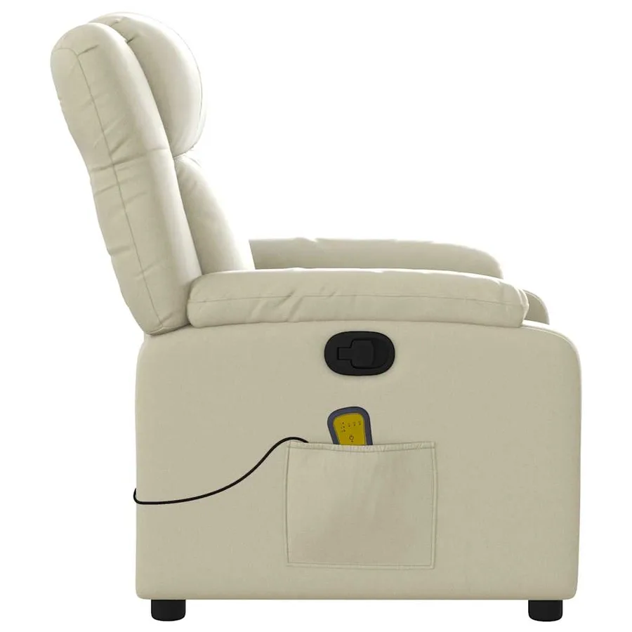 Fauteuil de massage inclinable crème similicuir - 8