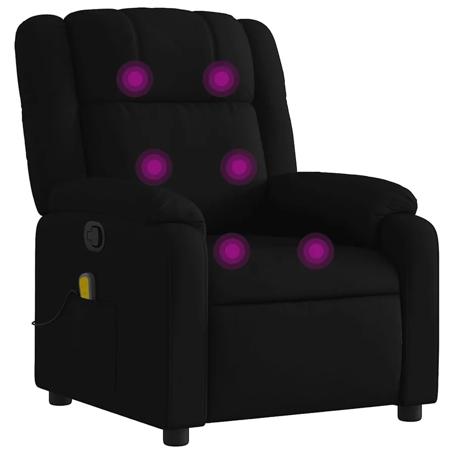 Fauteuil de massage inclinable Noir Tissu - 2