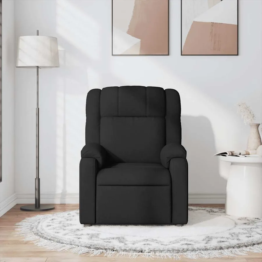 Fauteuil de massage inclinable Noir Tissu - 3
