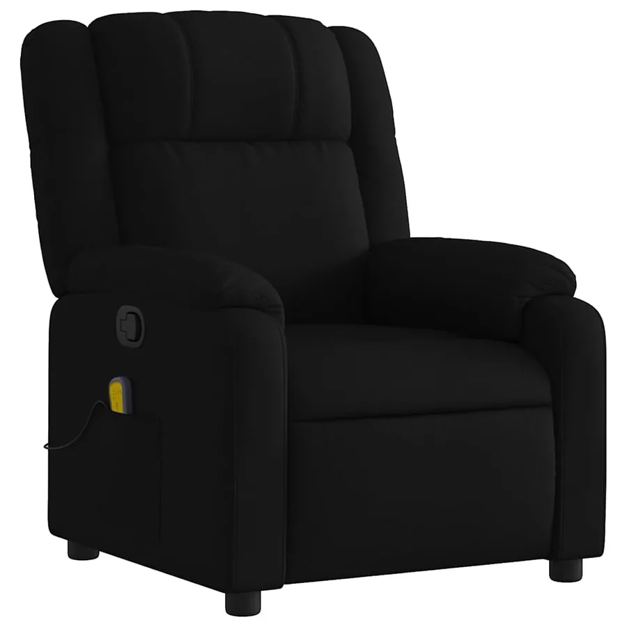 Fauteuil de massage inclinable Noir Tissu - 4