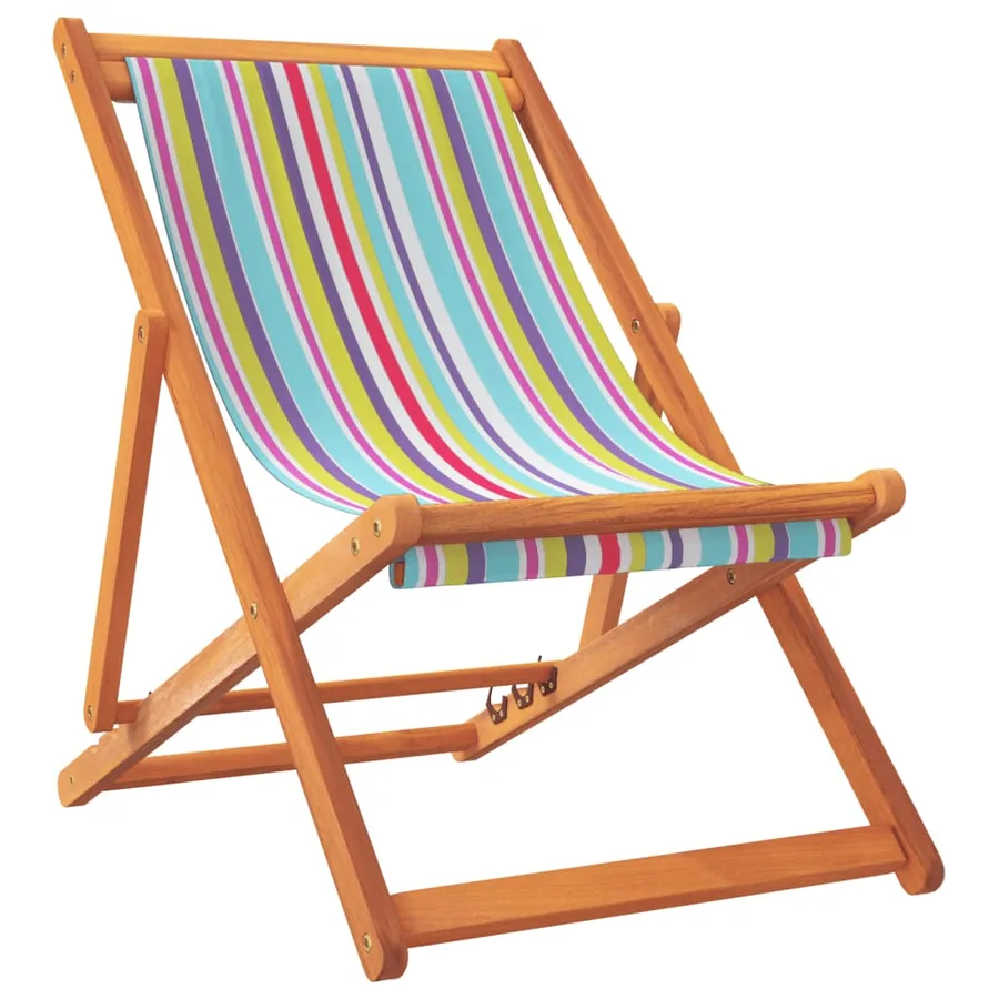 Chaises de plage pliables lot de 2 multicolore tissu - 3