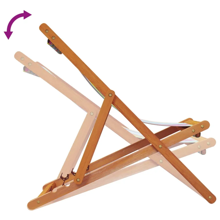 Chaises de plage pliables lot de 2 multicolore tissu - 7