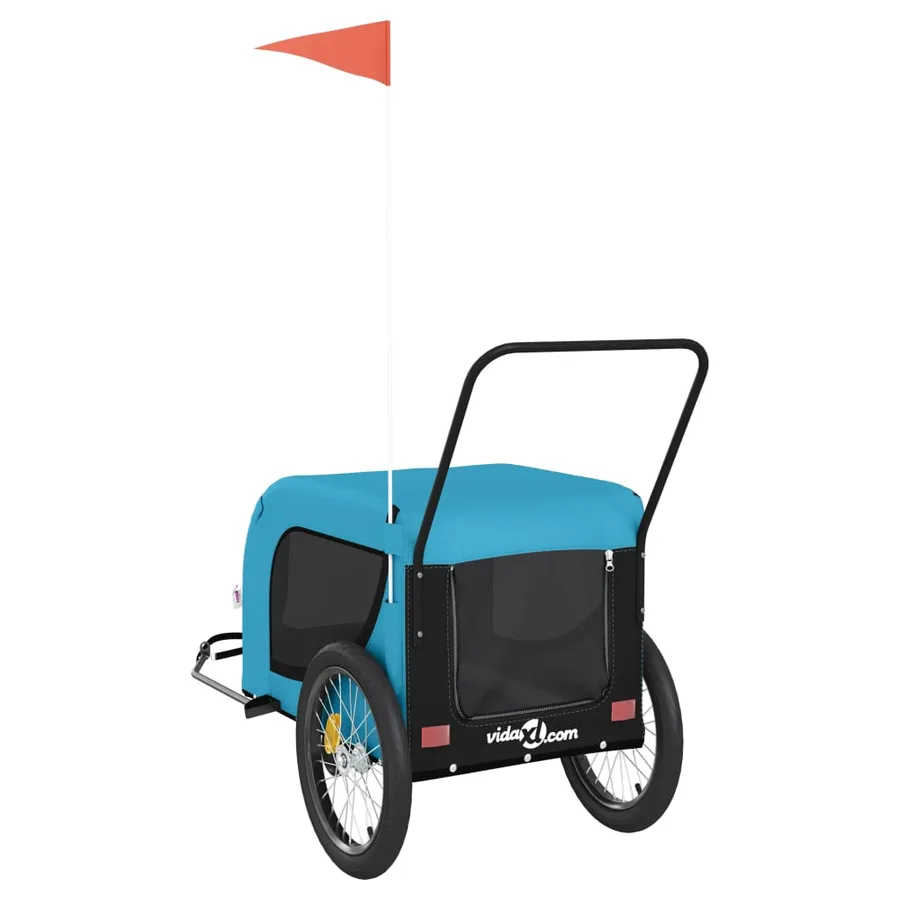 Remorque de vélo pour animaux de compagnie bleu et noir - 7