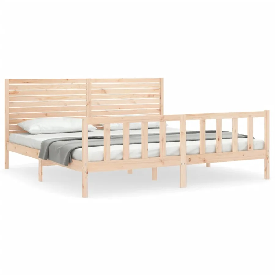 Cadre de lit sans matelas bois massif de pin - 2