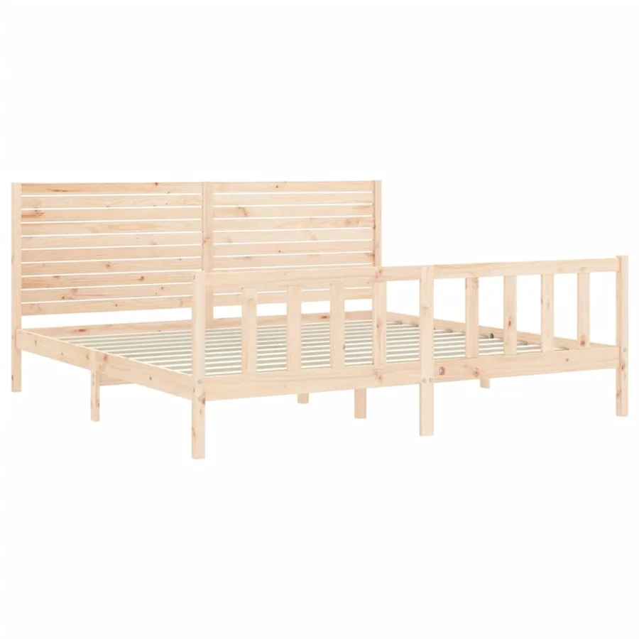 Cadre de lit sans matelas bois massif de pin - 5