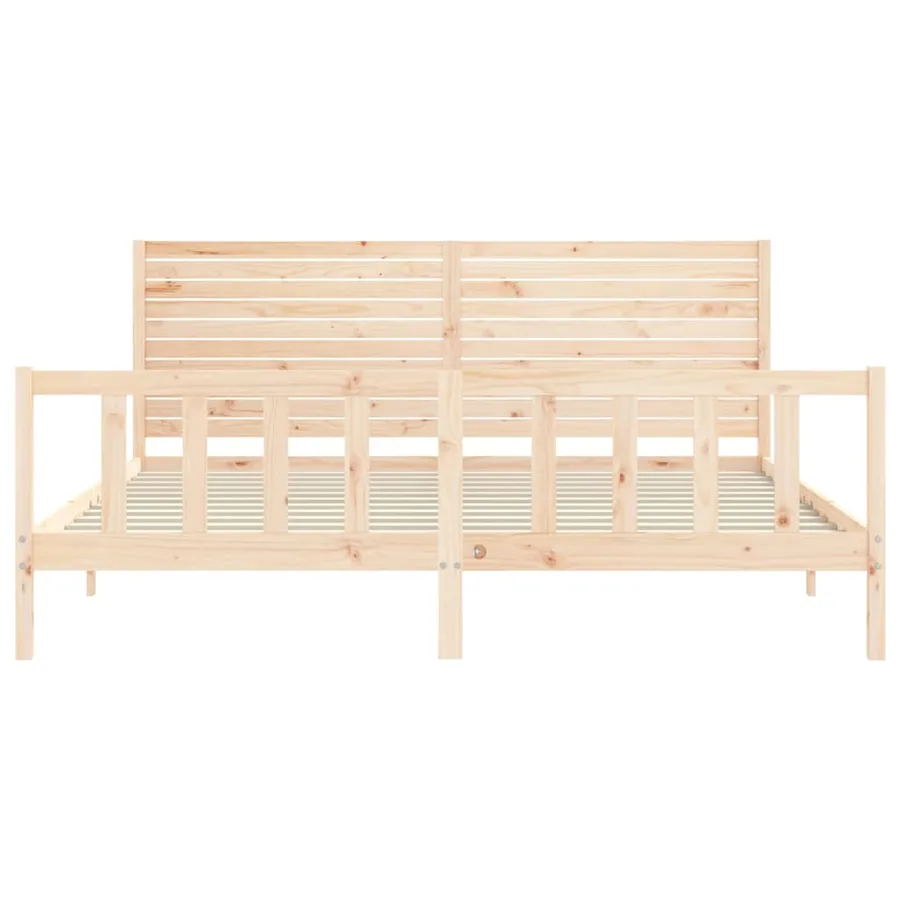 Cadre de lit sans matelas bois massif de pin - 6