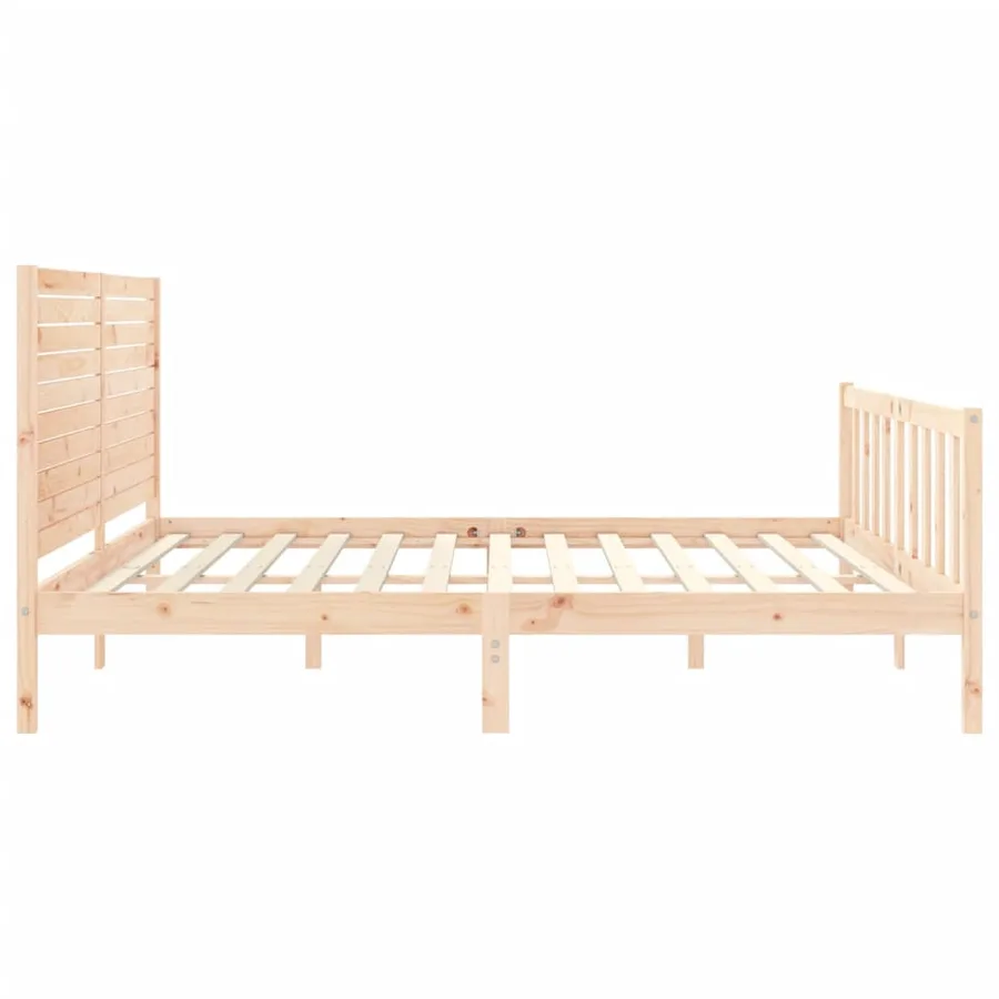 Cadre de lit sans matelas bois massif de pin - 7