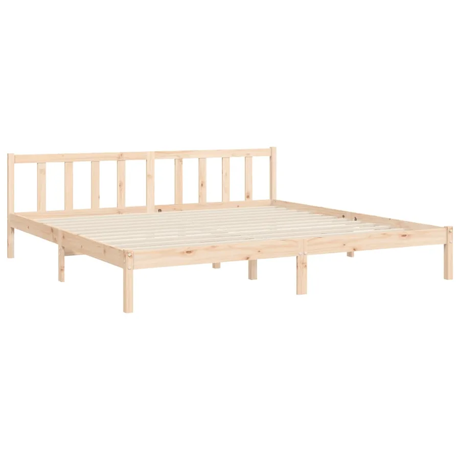 Cadre de lit sans matelas bois massif de pin - 9