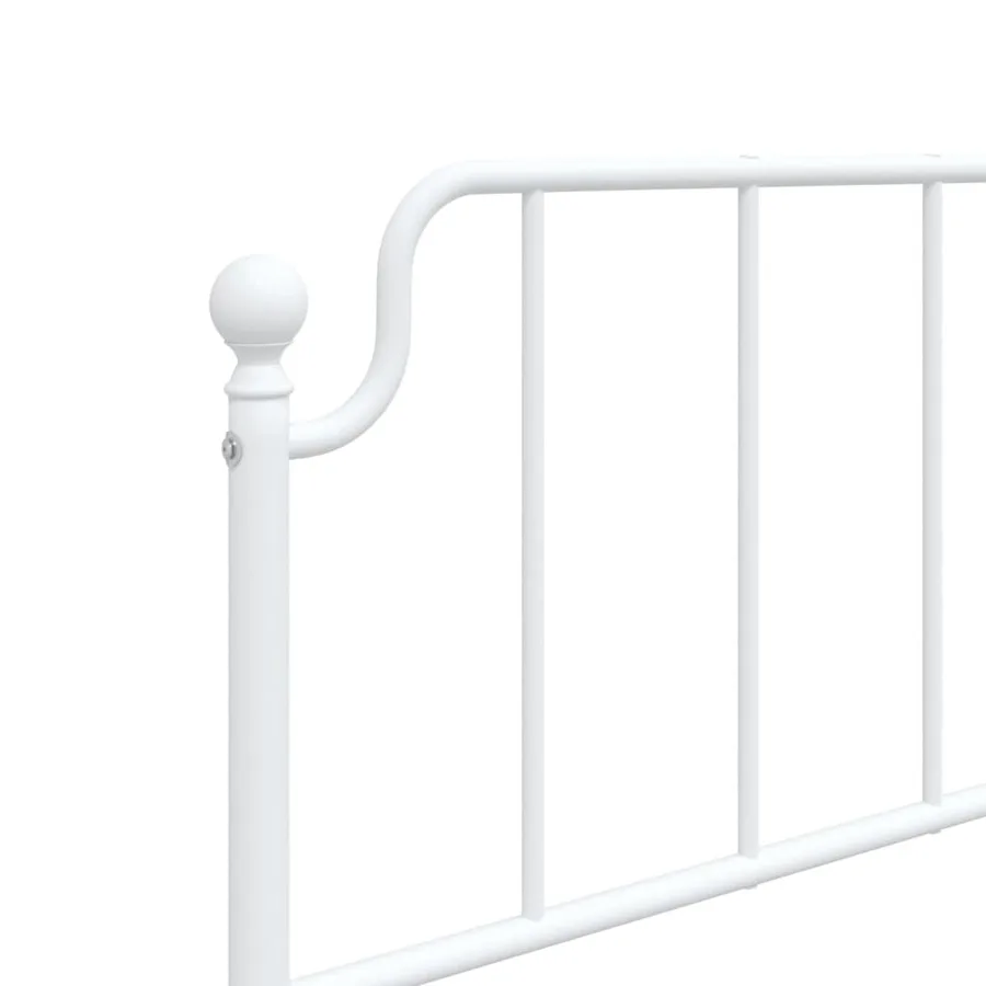Cadre de lit métal sans matelas et pied de lit blanc 107x203 cm - 8