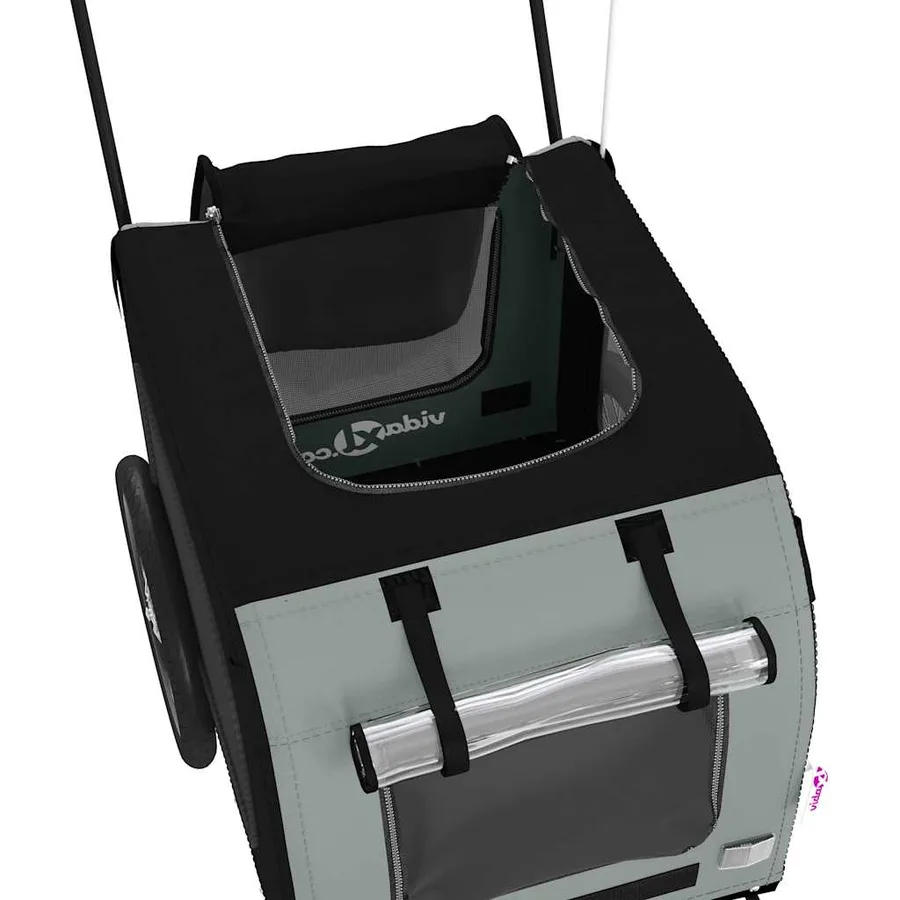 Remorque de vélo pour animaux de compagnie noir et gris - 10
