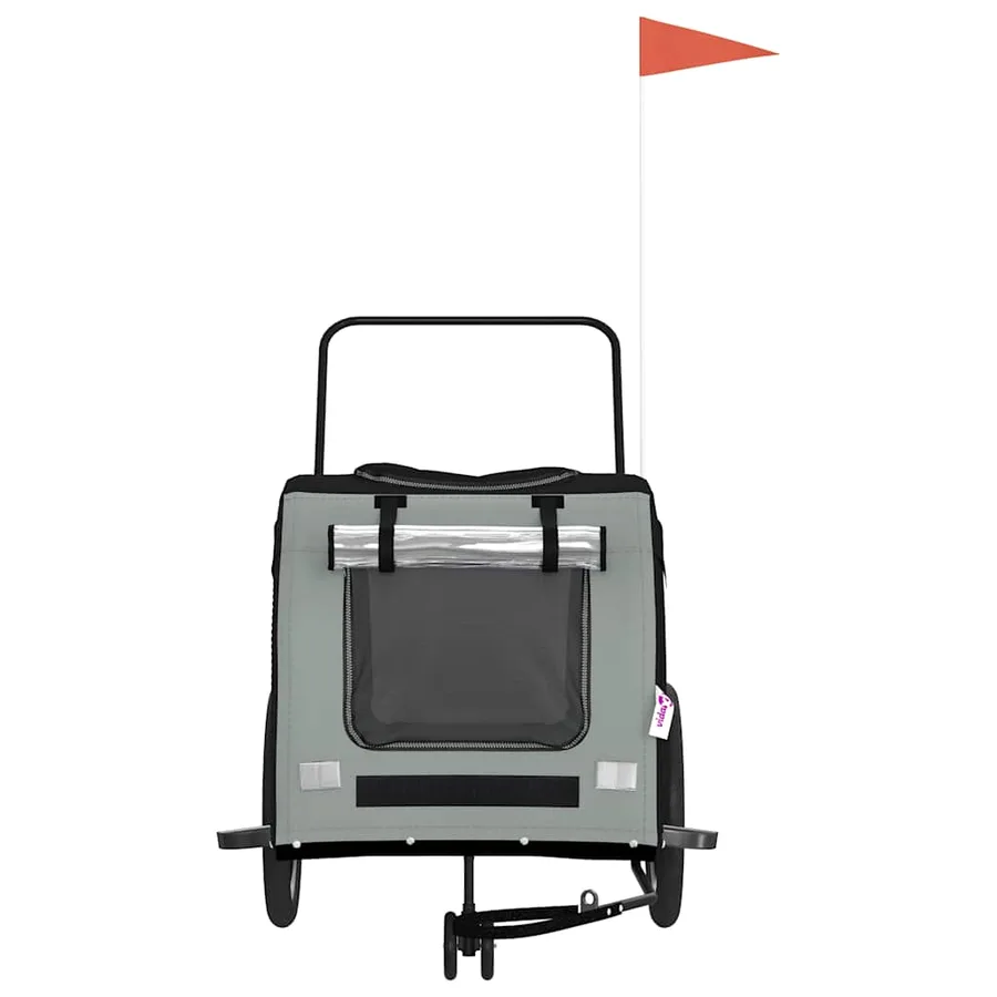 Remorque de vélo pour animaux de compagnie noir et gris - 4