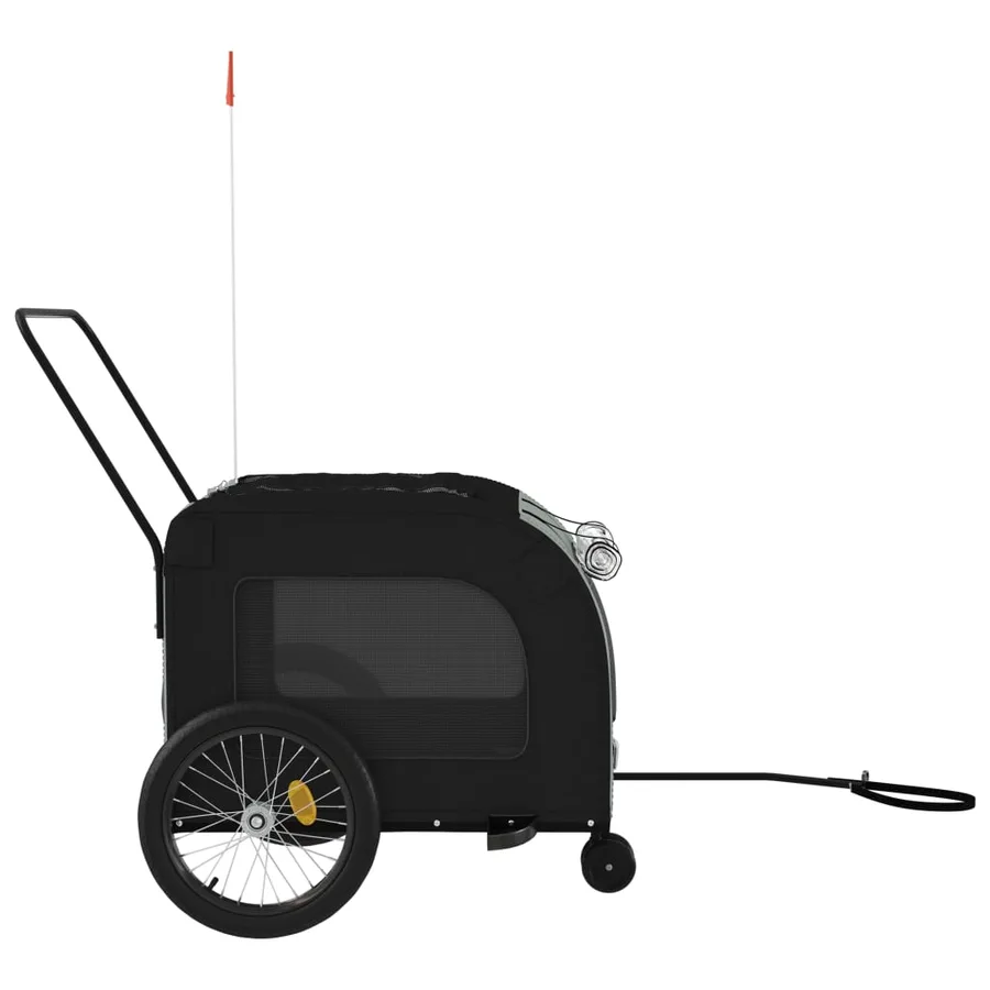 Remorque de vélo pour animaux de compagnie noir et gris - 6