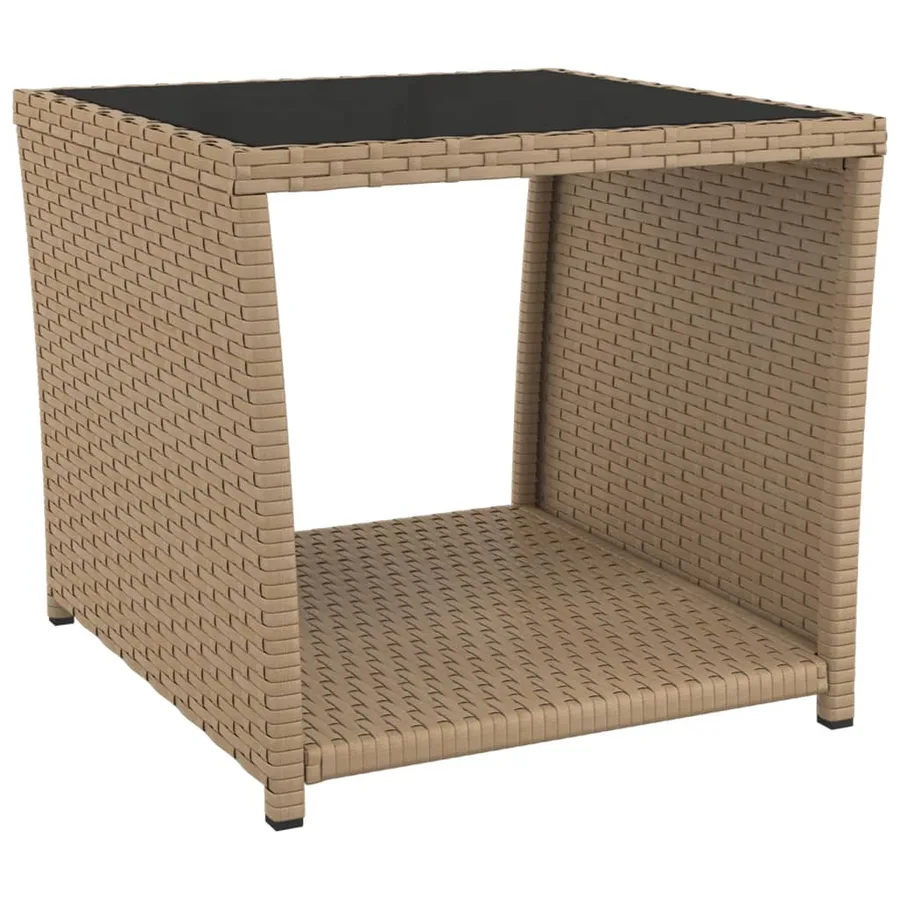Ensemble à manger de jardin et coussins 3 pcs Beige poly rotin - 3