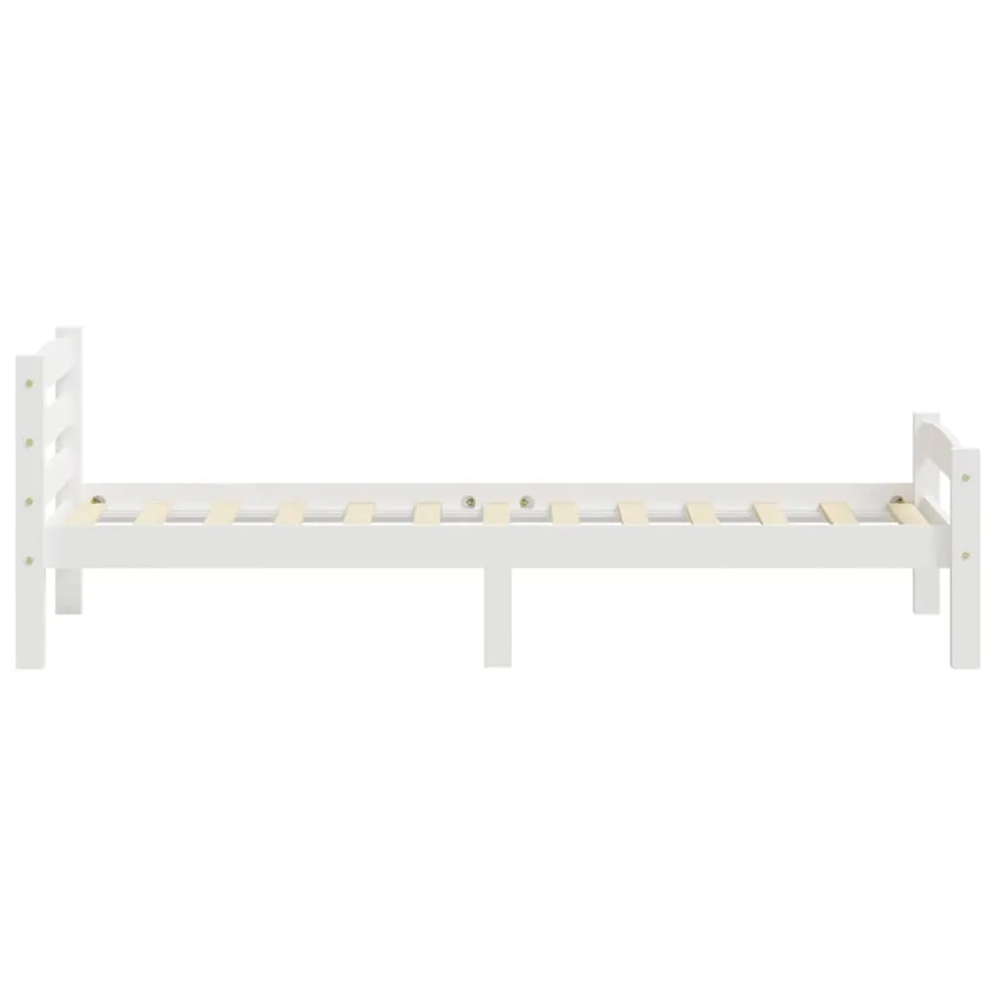 Cadre de lit sans matelas blanc bois de pin massif 100x200 cm - 5