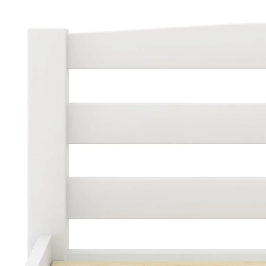 Cadre de lit sans matelas blanc bois de pin massif 100x200 cm - 6