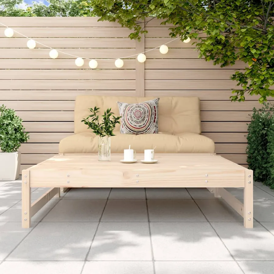 Repose-pied de jardin 120x80 cm bois de pin massif - 3