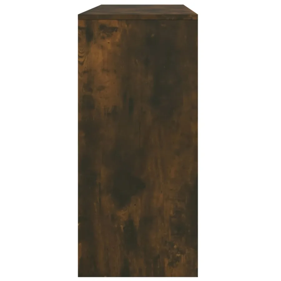 Table console chêne fumé 100x35x76,5 cm bois d'ingénierie - 7