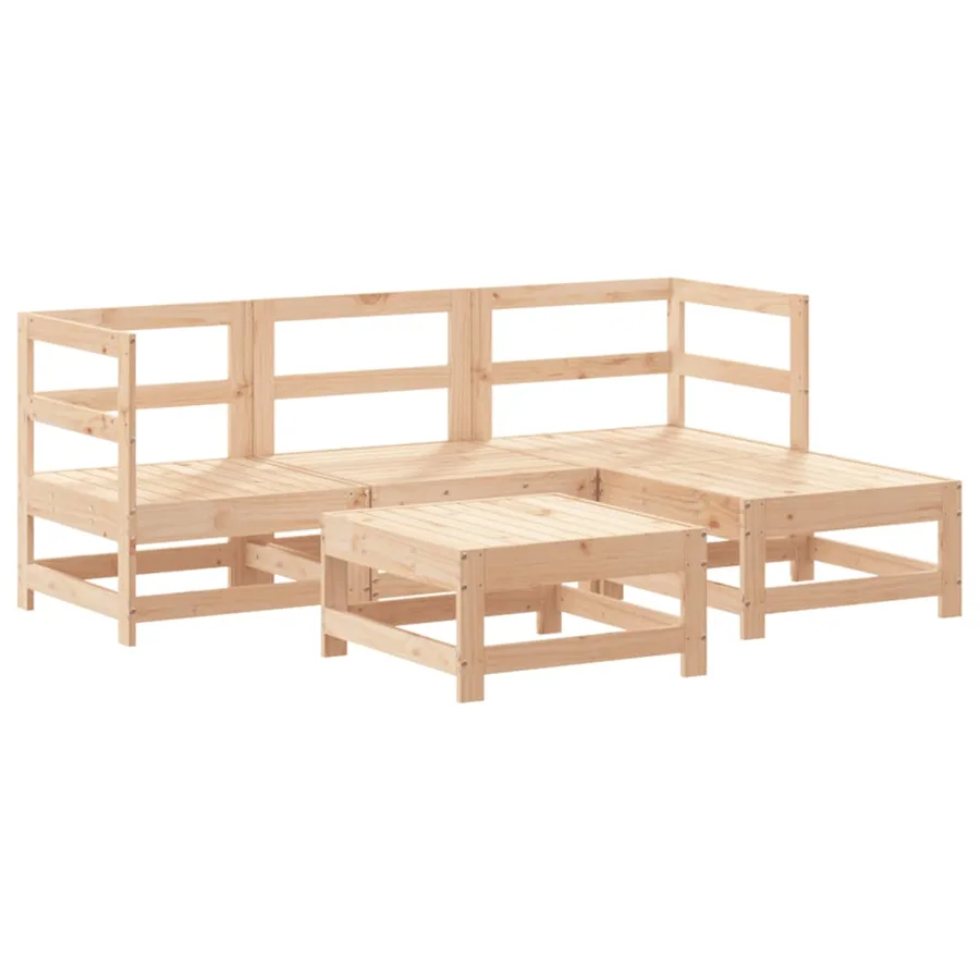 Salon de jardin 5 pcs bois massif de pin - 2