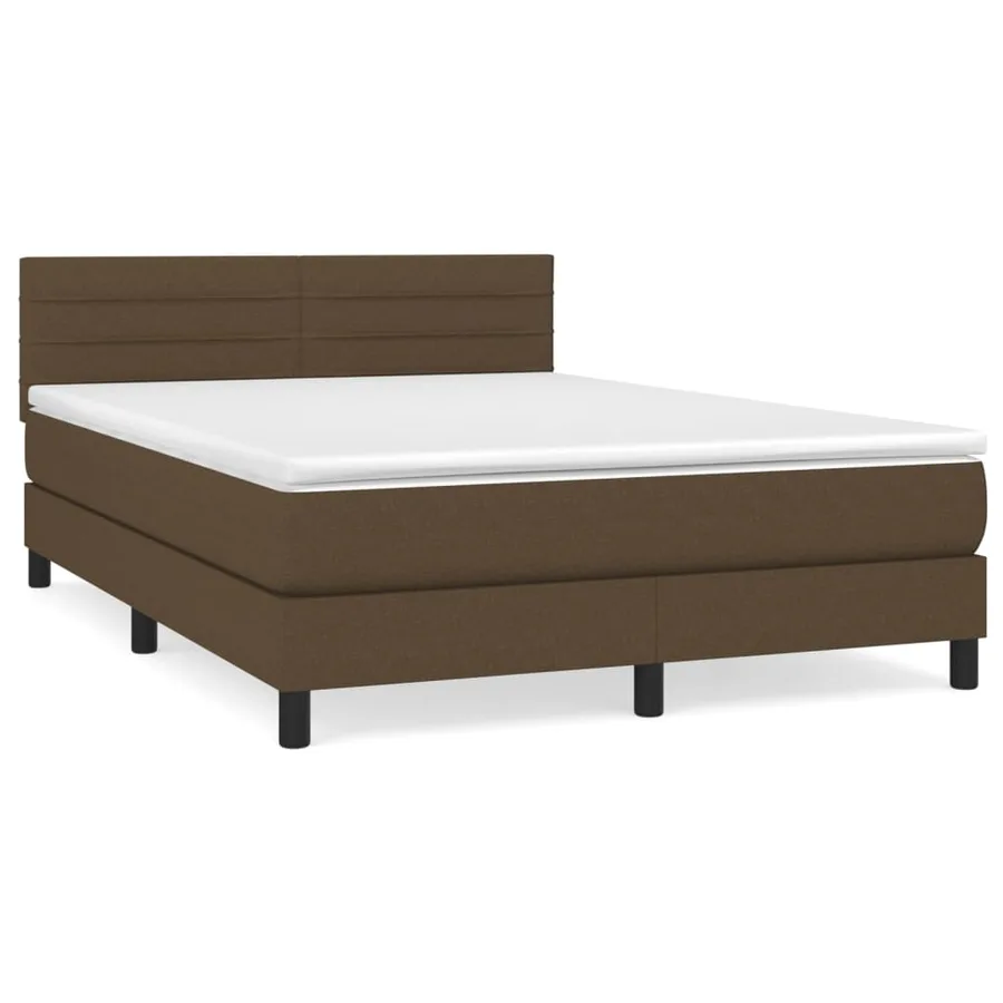 Sommier à lattes de lit avec matelas Marron foncé 140x190 cm - 2