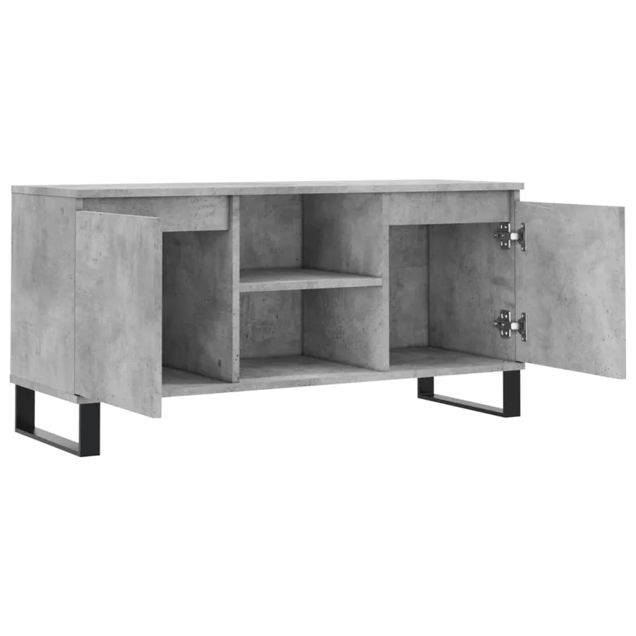 Meuble TV gris béton 104x35x50 cm bois d'ingénierie - 6