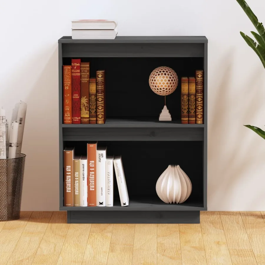 Armoire console Gris 60x34x75 cm Bois de pin solide - 3