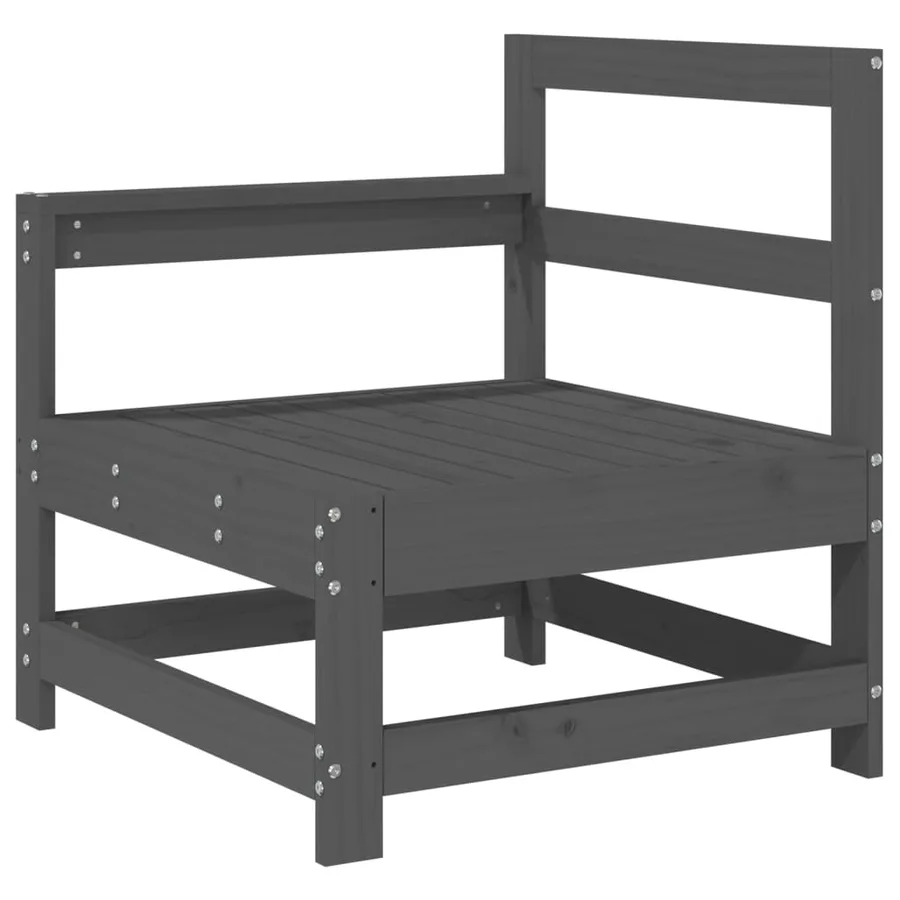 Canapés d'angle de jardin 2 pcs gris bois de pin massif - 3
