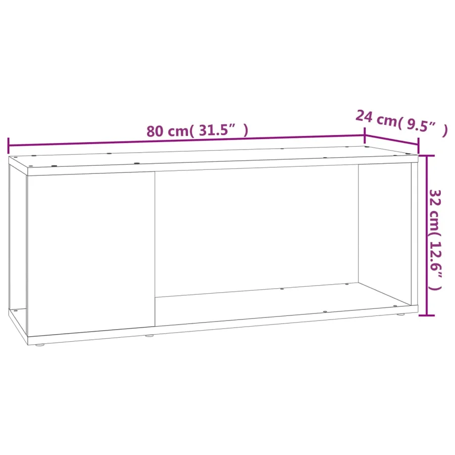 Meuble TV Gris béton 80x24x32 cm Bois d'ingénierie - 7