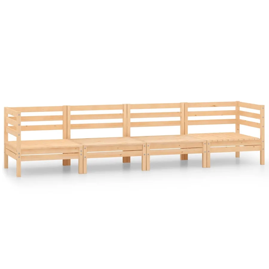 Salon de jardin 4 pcs Bois de pin massif - 2
