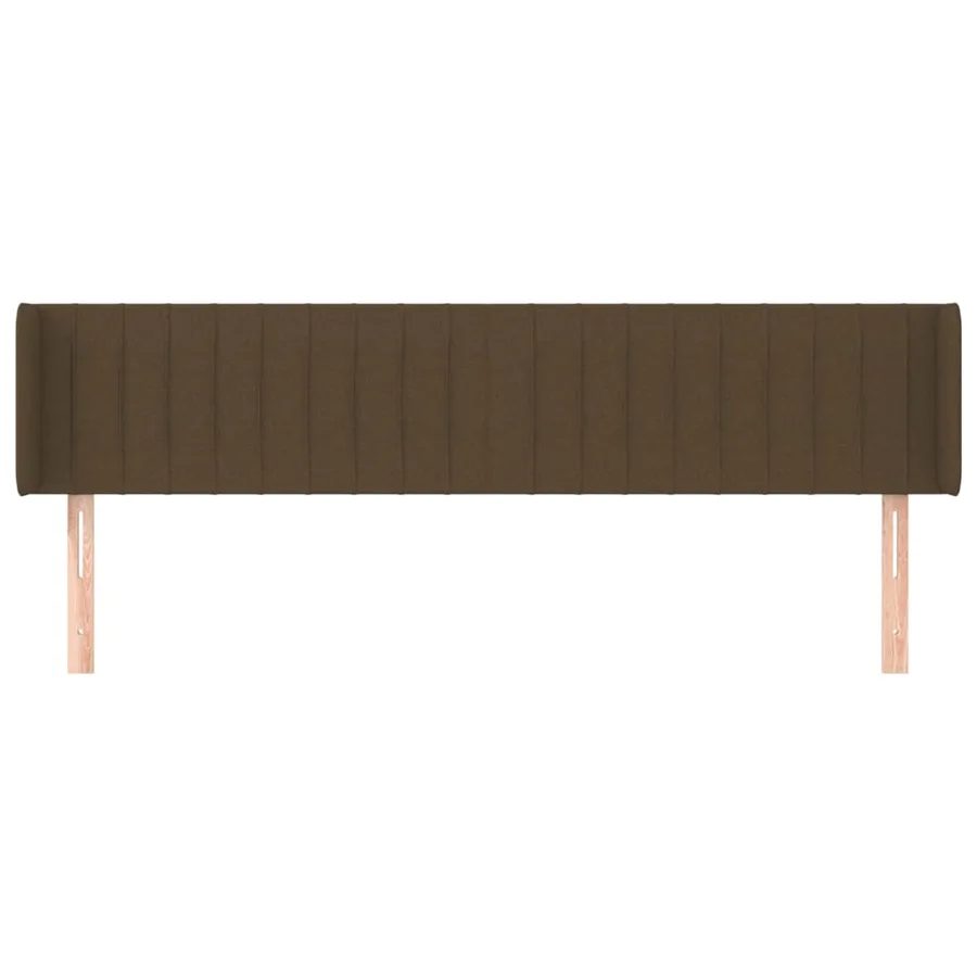 Tête de lit avec oreilles Marron Foncé 163x16x78/88 cm Tissu - 3