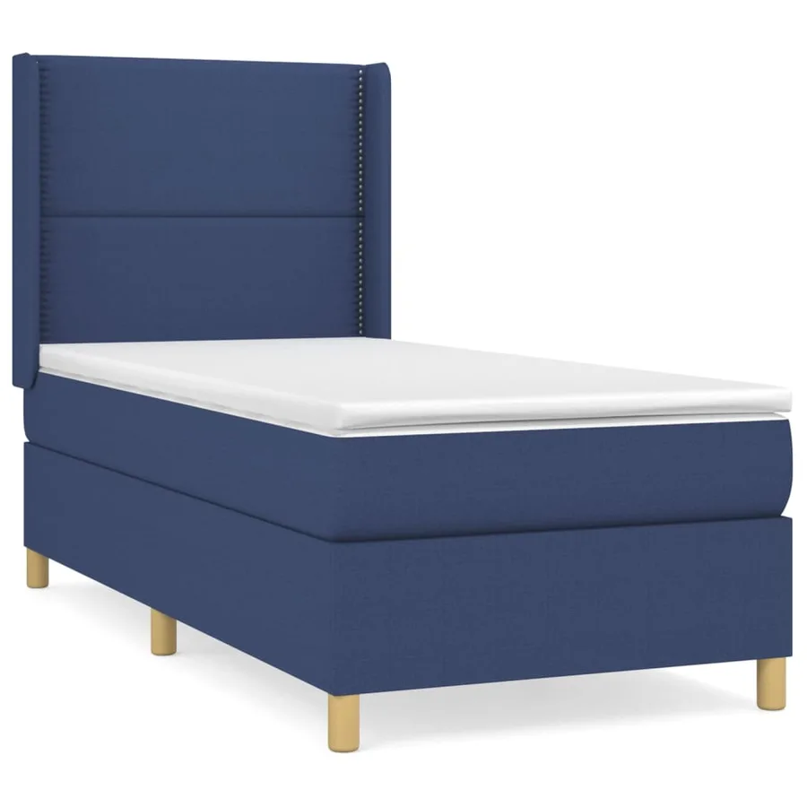 Sommier à lattes de lit avec matelas Bleu 80x200 cm Tissu - 2