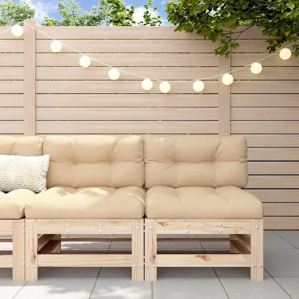 Canapés centraux de jardin 2 pcs bois de pin massif