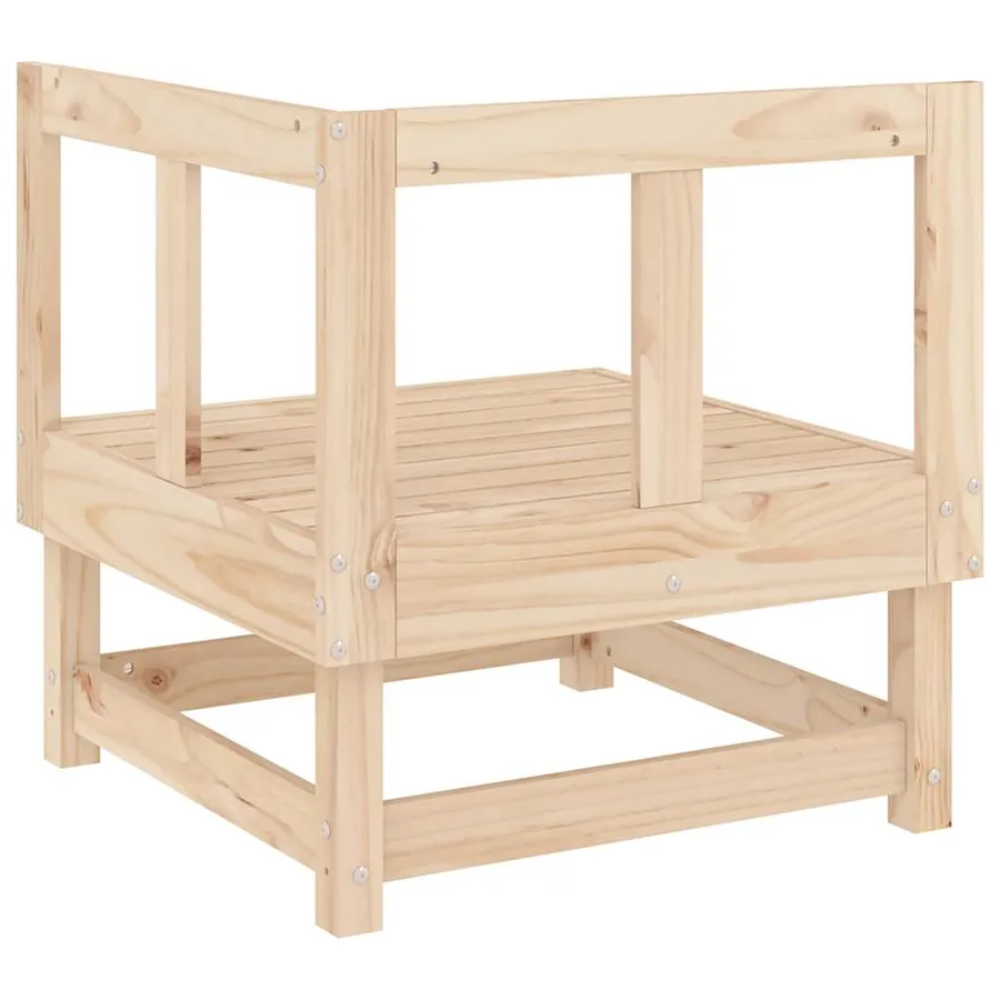Canapés d'angle de jardin 2 pcs bois de pin massif - 5