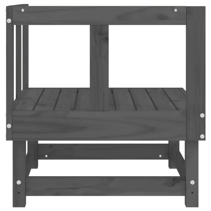Canapés d'angle de jardin 2 pcs gris bois de pin massif - 6