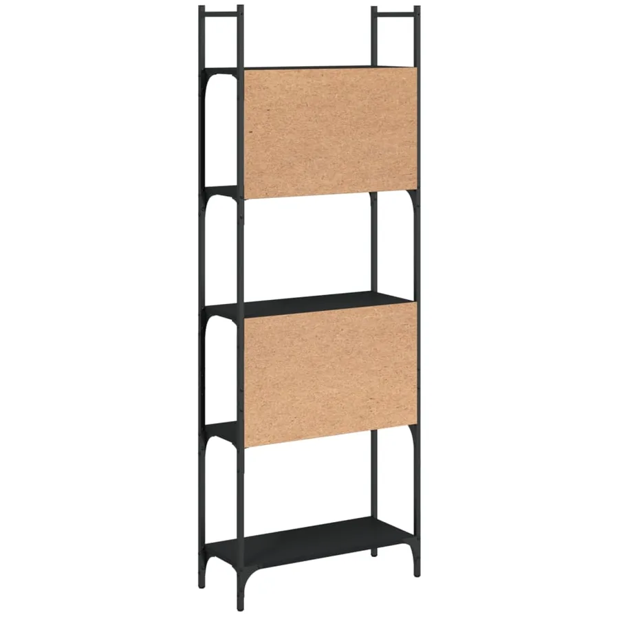Bibliothèque à 5 niveaux noir 60,5x24x166,5cm bois d'ingénierie - 7