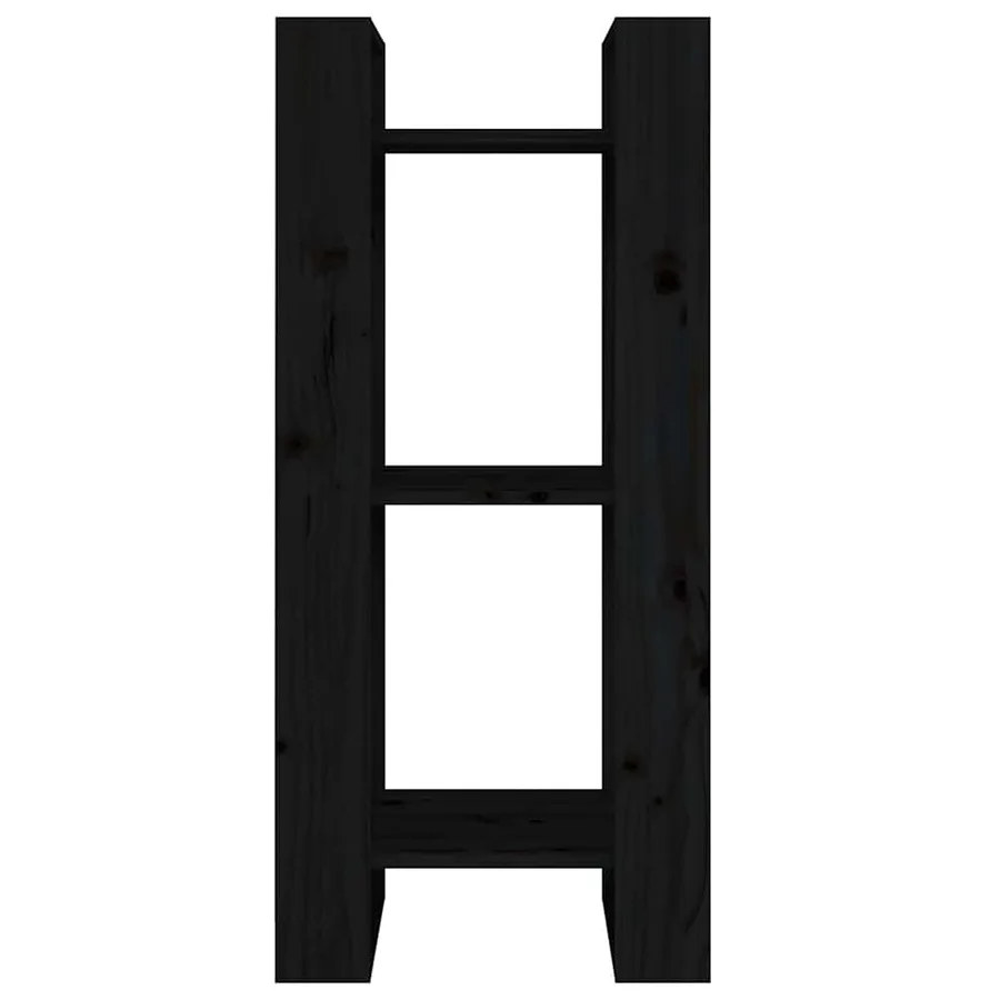 Bibliothèque/Séparateur de pièce Noir 41x35x91 cm Pin solide - 3