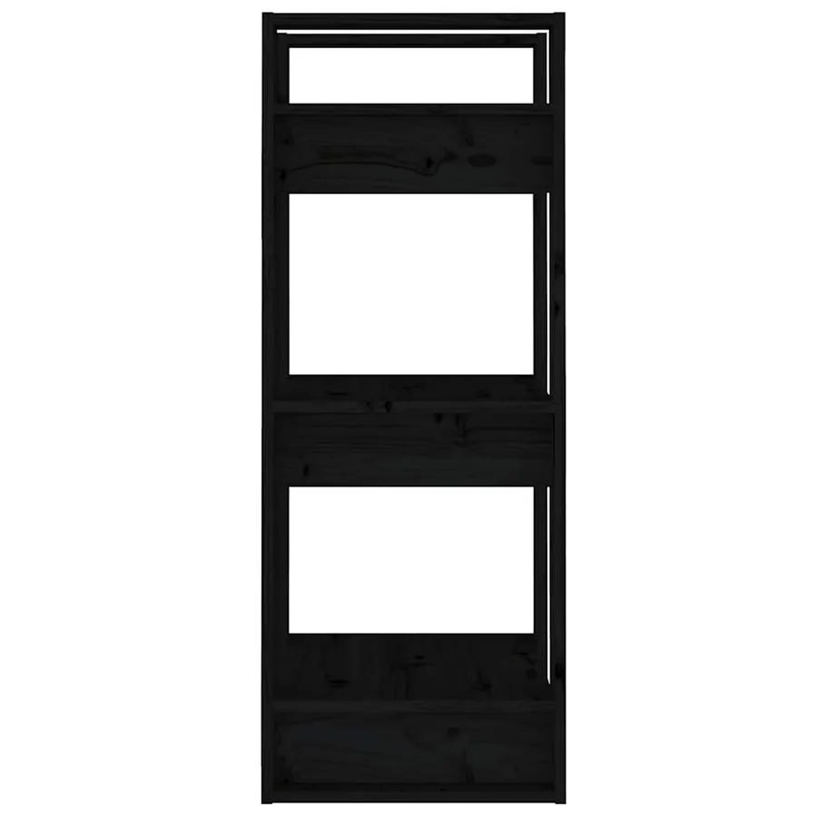 Bibliothèque/Séparateur de pièce Noir 41x35x91 cm Pin solide - 4