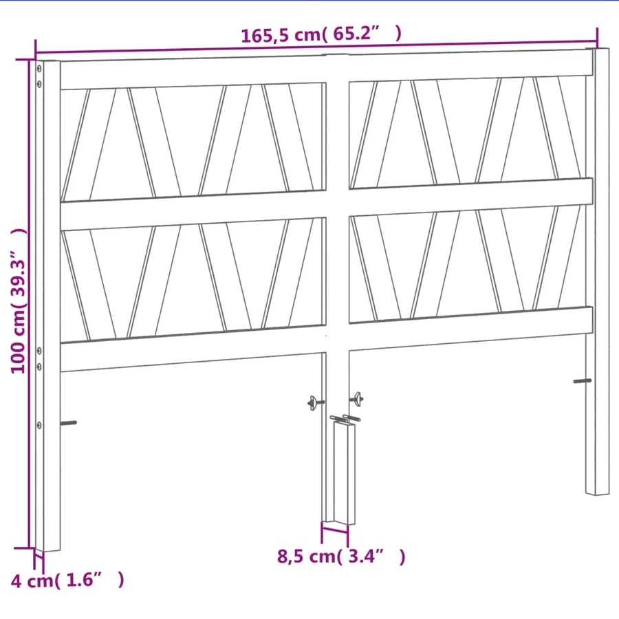 Tête de lit cire marron 160 cm bois massif de pin - 9