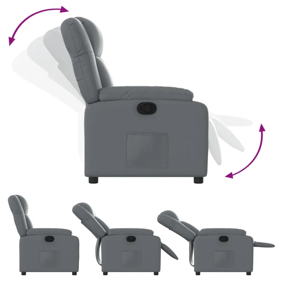 Fauteuil inclinable Gris Similicuir - 4