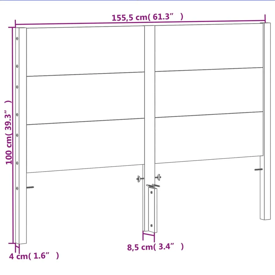 Tête de lit cire marron 150 cm bois massif de pin - 9