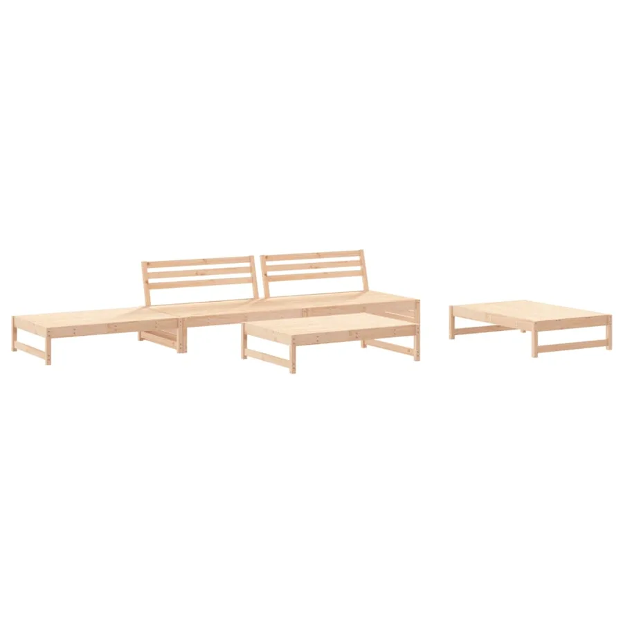 Salon de jardin 5 pcs bois massif de pin - 2